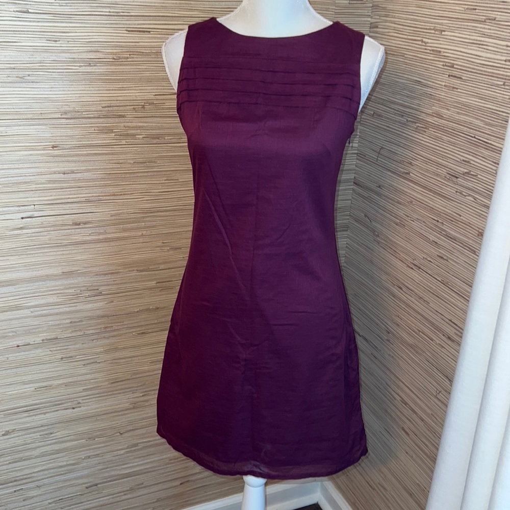 Merona burgundy sleeveless lined cotton dress size 2 EUC!